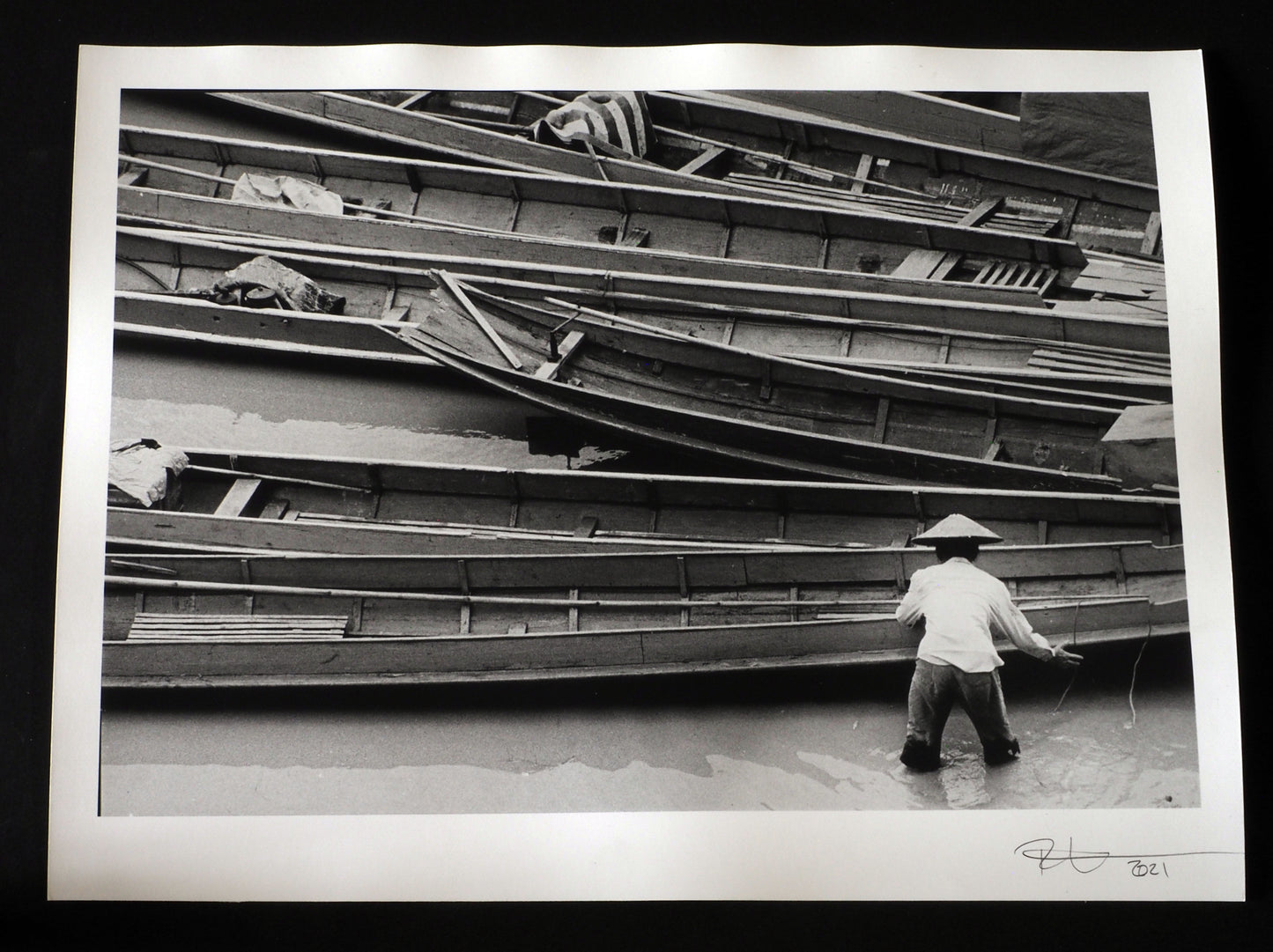 Laos Boats : Black & White - 2021